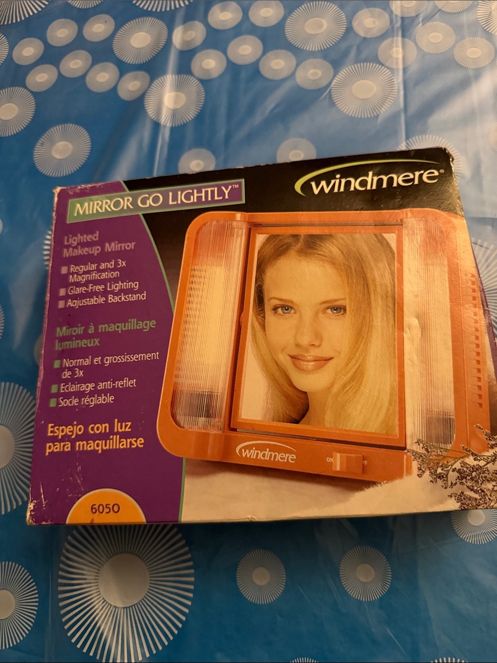 Windmere Lighted Makeup Mirror — Orange Vanity Mirror with 3x Magnification